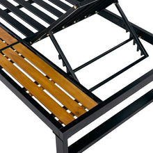 4 PCS Outdoor Acacia Wood Chaise Lounge with Cushions for Poolside, Lawn