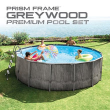 INTEX Greywood Prism Frame 15ft x 48in Round Above Ground Pool Set w/Pump