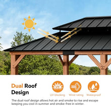 Modern Shade Wood Gazebo 12x20 with Double Galvanized Steel Roof