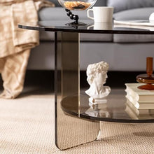 RKUVPAE Coffee Table, Round Acrylic Coffee Table, Multifunctional Side Table Coffee Table, Simple and Sturdy, Suitable for Living Room, Balcony, Garden, Etc.,Black
