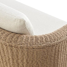 Pavilion 80 in. Natural Metal Outdoor Sofa with Boucle White Cushions