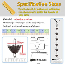 DFTDFYXYRain Chain Outdoor Rain Chains Rain Catcher Chain Metal Hanging Adjustable Rain Chains for Gutters 3.2-26.2FT Metal Garden Rainwater Diverter Catcher Chains for Gutters Rotating,8m(26.2ft)