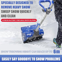 Electric Snow Plow with 2 Battery - Cordless Snow Shovel with Adjustable Handle, Handheld Snow Blower, 6m Throwing Distance, Snow Thrower for Driveway, Patio, Playground, Farm