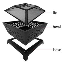 KOMFGT Outdoor Fire Pits,with Fireplace Poker 26 Inch Fire Bowl,Portable Wood Burning Fire Pit