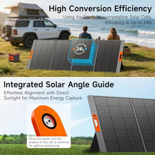 400W Portable Solar Panel for Power Station, 24% High Efficiency Lightweight ETFE Foldable Solar Panel Charger, MC4 Output, IP65 Waterproof, for Outdoor Camping, RV, Emergency Power Supply