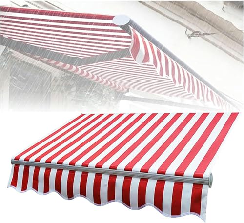 WZUOPG Manual Retractable Awning Door Window Awning Shelter Outdoor Canopy Home Deck Canopy with Manual Crank Handle（Frame Included ）