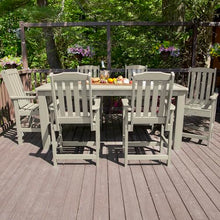 Highwood AD-ST7LH2CO5BA-WAE Lehigh 7pc Rectangular Counter Height Dining Set 84" x 42", Whitewash