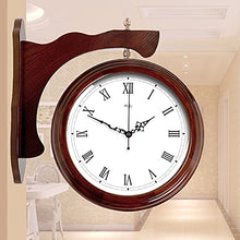 ERTTGWGF Outdoor Garden Double Sided Clock, Station with Vintage Antique-Look Wall-Mounted for Indoor Garden