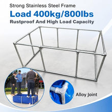 Backyard Above Ground Pool for Adults/Pets, Stainless Steel Frame Rectangle Water Tank Raised Fish Pond Aquarium Outdoor Garden Deck Patio & Construction(5x2x1m(2641 gal/10000 L))