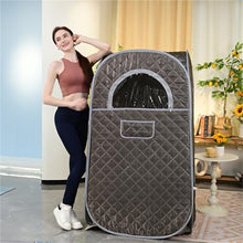 POGHDBXA Sauna Accessories, Compact Portable Steam Sauna Tent Therapeutic for Detox Relaxation Time Remote Control Personal for Home(Gray)