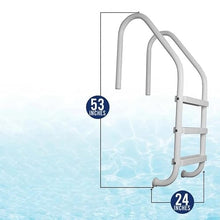 3 Rung Step Ladder Inground Pool Handrail with Polymer Finish, White