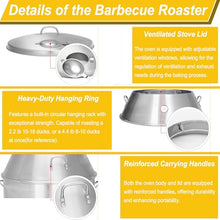 HayWHNKN Charcoal Roast Duck Oven Commercial BBQ Roaster Double-Layer Stainless Steel Grill with Temperature Display, Hooks, Tail Pins for Peking Duck & Turkey Roasting in Restaurants/Home/Outdoor