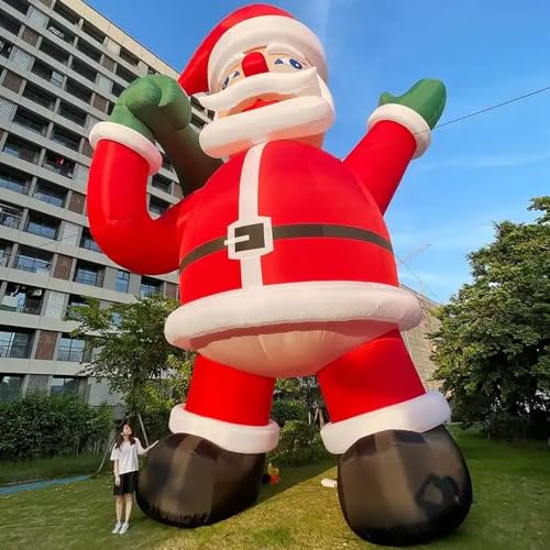 HOAELOS 26 Feet Inflatable Giant Santa Claus with Blower for Outdoor Christmas Decoration