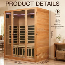 3-4 Person Far Infrared Sauna for Home&Fitness, 1960W/120V