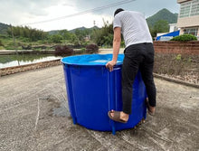 Canvas Fish Pond,800Gallon Capacity Foldable PVC Circular Thickening Pool Belt Frame Large Indoor/Outdoors Tarpaulin for koi Pond Culture Agricultural Irrigation Water StorageTank(D:2M*H:1M)