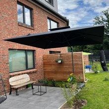 OROTLECT 9' x 12' Rectangular Double Top Cantilever TiltIng Umbrella With Base And 360° Rotation,Gray