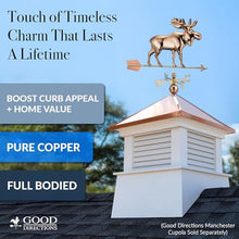 Good Directions Polished Copper Moose Weathervane – Decorative Rooftop Accent for Barns, Homes, Sheds, and Cupolas – Durable & Handcrafted