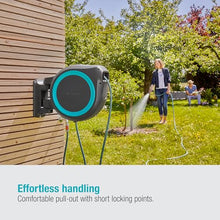 Gardena Wall Mounted Retractable Hose Reel, 100 Feet, Standard, Turquoise