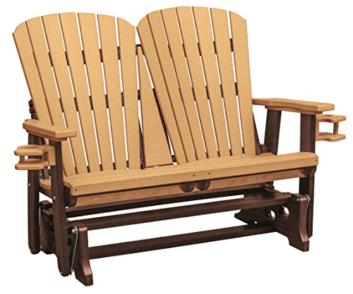 American Furniture Classics Dual Fan Back Glider Cedar and Tudor Brown