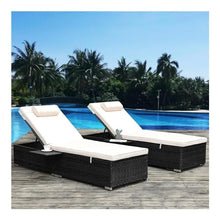 UOPYNE 2 PCS Sunbathing Camping Beach Chaise Lounge Chair Outdoor, Patio PE Wicker Outdoor Lounge Chairs,All-Weather PE Rattan Patio Chaise Lounge Chair, Wicker Poolside Lounge Chair
