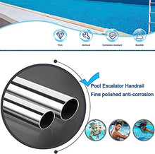 MSHOSAC Pool Handrail, Pool Handrail Grab Rails (1Pc) - Durable 1.5mm Thick Swimming Pool Stair Rail, Ideal for Inground Pool Entry, Safe Ladder Handle for Easy Access