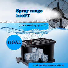 DMVWJR Industrial Metal Misting Fan, Outdoor Commercial Oscillating Pedestal Fan With Mist, 3 Cooling Speeds, For Patio, Outside Restaurant, Garage, Gym, Factory Workshop(22inch)