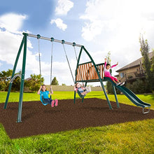 Sportspower Alta Oaks Metal Wood Deck Swing Set with Slide