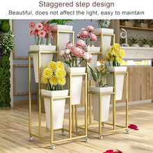 Plant Stand Indoor Outdoor, Tier Metal Flower Shelf With Wheels And Pots