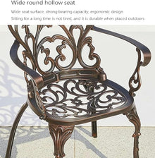 KUYBTU Garden Bench 3Pcs Cast Aluminum Bistro Set Garden Furniture Dining Table Chairs Outdoor Seat Patio Seater