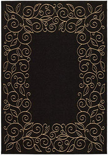 Safavieh Courtyard Collection Area Rug 6'7" x 9'6" Black/Beige