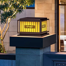 VELLOW Outdoor Post Light Fixtures,Modern Simple IP55 Waterproof Metal Column Lamp,Garden Decoration Street Light,E26 Base Fence Deck Stigma Lamp Lantern,Landscape Lighting for Patio Porch Railing