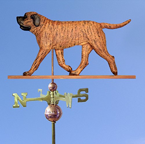 Mastiff Hand Carved & Painted Weathervane 22 Inch Apricot Brindle