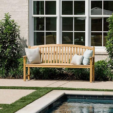 TITAN GREAT OUTDOORS Ash & Ember Solstice 6 FT Grade A Teak Outdoor Bench, Weather-Resistant Patio Bench with Bow Back Design, Contoured Seat, Porch & Garden Seating for 3