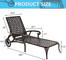 KEIKI Chaise Lounge Chair Outdoor Set of 2, Aluminium Cast Patio Lounge