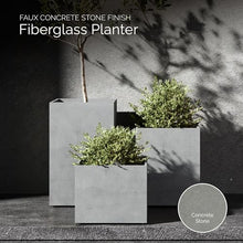 COSAPOTS Tall Square Planter for Outdoor Plants, Large Indoor/Outdoor