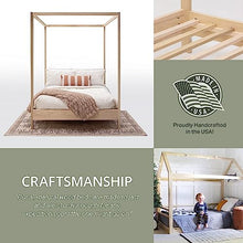 American Furniture Classics Full Canopy Bed with Raised Platform Unfinished Poplar
