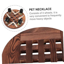 YYBOES Wooden Mobile Torus Flower Pots Base Movable Plant Pots Tray Potted Stand Rack Wheel Flowerpot Tray Flowerpot Wheel Round Tray Wooden Plants Pots Tray Flowerpot Tray Base