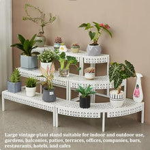 Laohucai 3 Tier Plant Stand Flower Pot Rack Garden Display Shelf Flower Pot Holder Storage Rack Heavy Duty Display Planters Organizer Indoor Outdoor for Patio Garden Balcony Patio Yard(White)