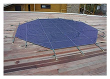 WAHHWF Heavy Duty Winter Round Pool Safety Cover for In-Ground Swimming Pools, Large Blue Mesh, Wooden Deck/Concrete Floor Mounted, 33ft/30ft/28ft/26ft/24ft/20ft/15ft/12ft/10ft/8ft(33ft/10m)