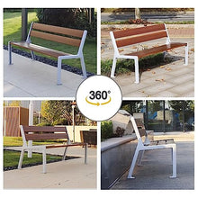 Park patio seat 59.0 inch outdoor park chair, outdoor patio bench, fixture moldings seat and backrest with cast aluminum legs for porch benches, in