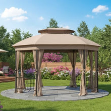 Garden Winds Reinforced RipLock 350 Replacement Canopy Top Netting Set Compatible with Jefferies 10’ x 12’ Gazebo Model A101013211 – Beige