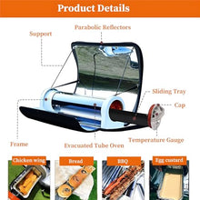 Solar Oven Portable Oven-4.5L Large Capacity Solar Cooker Outdoor Oven Camping Stove with Thermometer For 2-3 People Backpacking Hiking Family Party