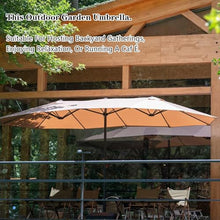 SDVantage Double-Sided Large Rectangular Patio Umbrella with Crank Base - Market Parasol for Pool, Deck, Backyard, Cafe, Garden, Outdoor Shade, Uv Protection,Coffee-4.552.65M