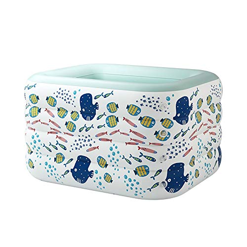 Rsmmpqa Air Pool Thickened Swimming Pool Household Swimming Bucket Folding Inflatable Pool Non-Slip Square Swimming Bath Barrel Backyard Water Party (Size : B)