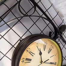 saditesdk Wall Clock, Vintage Double Sided Wall Clock, European Quartz Silent Needle Garden Indoor Outdoor Hanging Decoration Clocks，