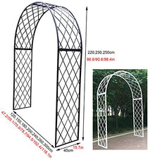 IBOWZ Metal Garden Arch Garden or Wedding Arch Arbor, Decorative Metal Garden Arbor, Heavy Duty Garden Arch, Easy to Assemble, Backyard, Garden, Bridal Party & Wedding Decoration,White, Black