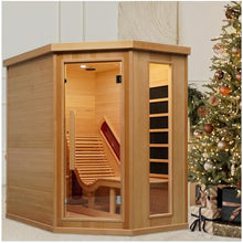 Smartmak Far Infrared Sauna Room with Recliner, 1 Person Indoor Canadian Hemlock Sauna Room, Carbon Crystal Heating Panel and Heating Tubes, 7 Color Light, Oxygen Bar, Bluetooth Speaker (220V, 2300W)