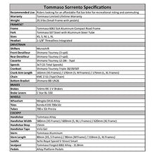 Tommaso Sorrento Shimano Tourney Hybrid Fitness Bike Matte Black/Grey