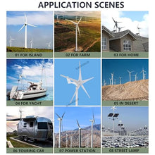SAIYERUS Wind Turbines, 5 Blade Professional Wind Turbines Small Windmill Generator 12000W Industrial, Solar and Wind Power Parts and Accessories, 3 Phase AC Permanent Magnet Generator,White-24V