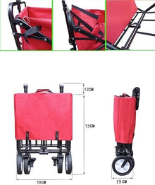 BIOMICE Collapsible Wagon Portable Folding Garden Trolley Cart Trolley Wagon Shopping Cart for Outdoor Camping Pull Truck with 4 Wheels Garden Cart(D)